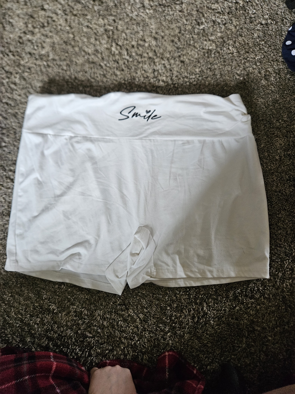 SHEIN White 'Smile' Seamless Boyshorts